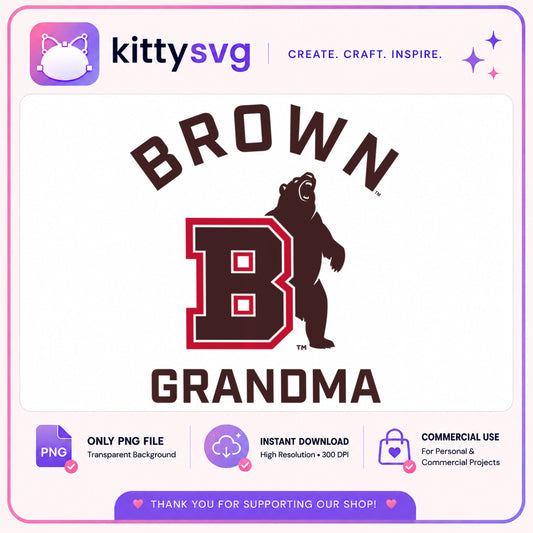 Brown University Grandma PNG, Brown Bears PNG, College PNG