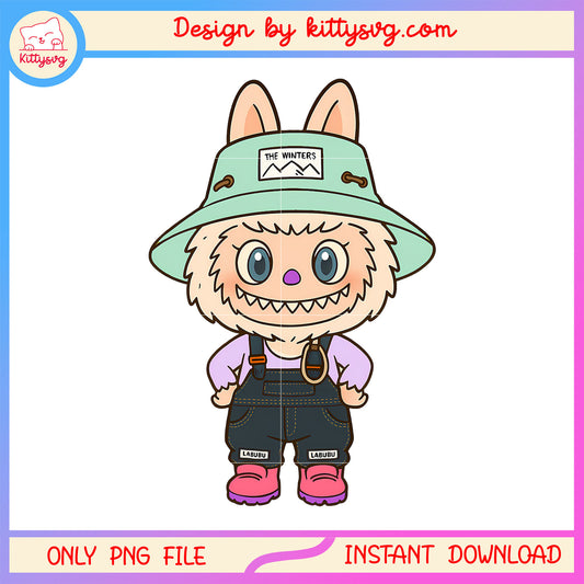 Bucket hat labubu cute doll drawing png, mystery box png
