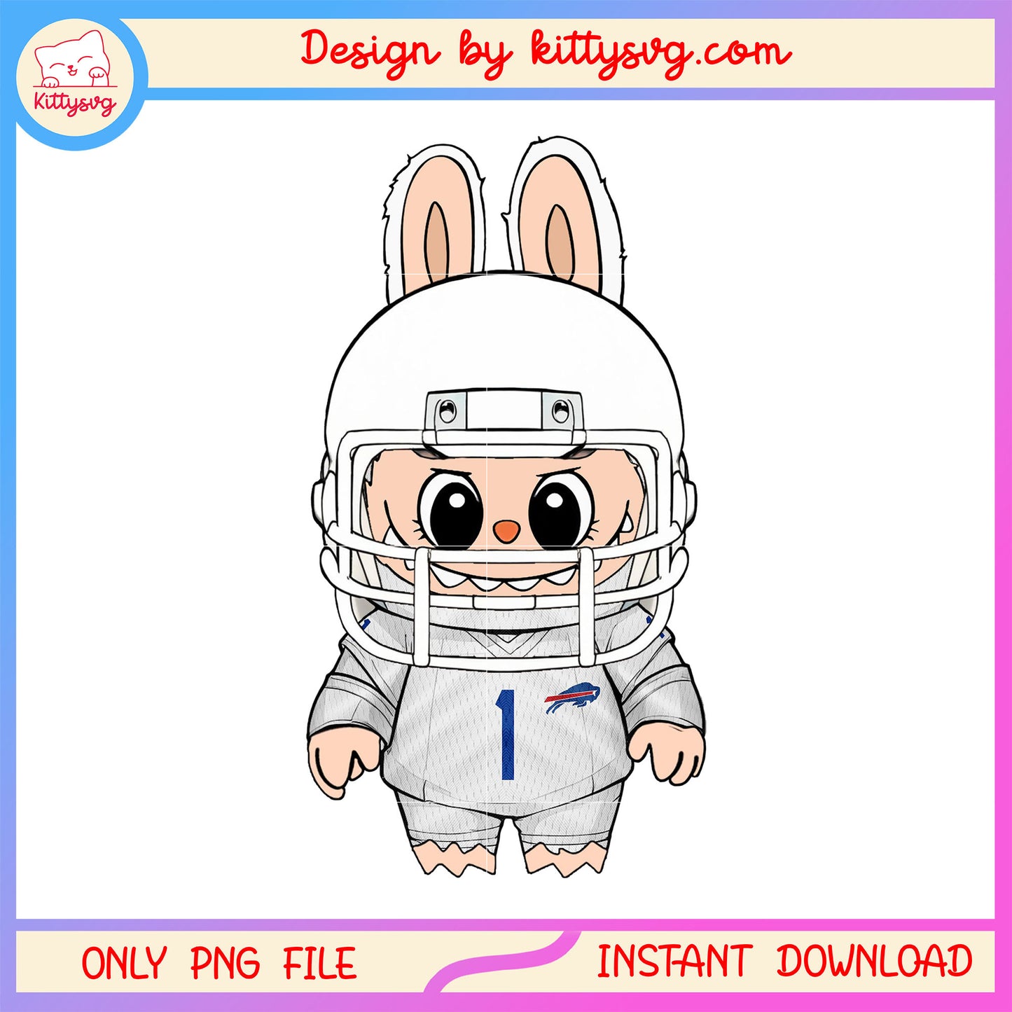 Buffalo bills labubu monster doll clothes png, buffalo bills png
