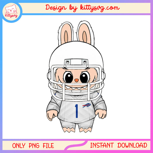 Buffalo bills labubu monster doll clothes png, buffalo bills png