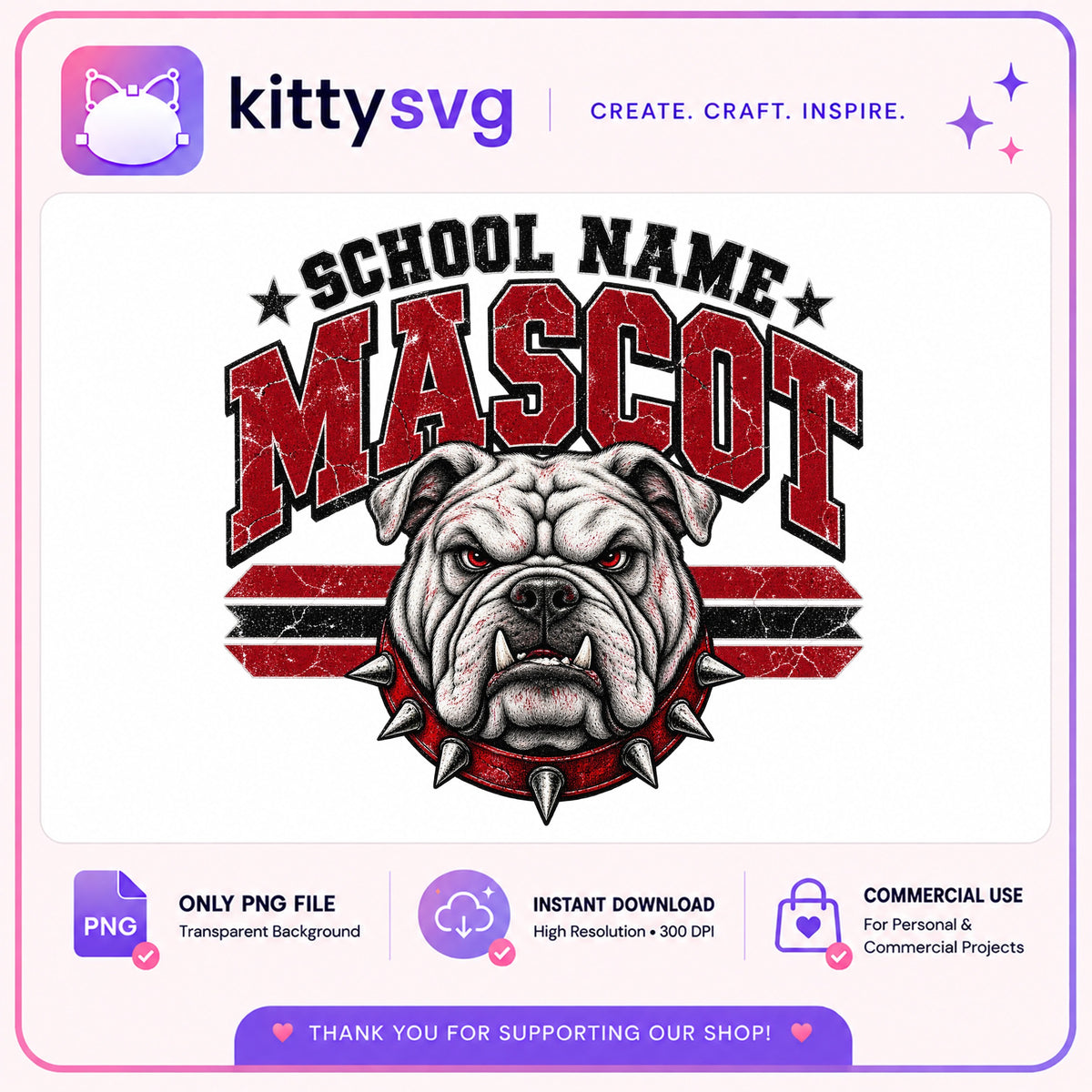 Bulldog Mascot PNG, School Mascot Shirt PNG, Team Spirit PNG