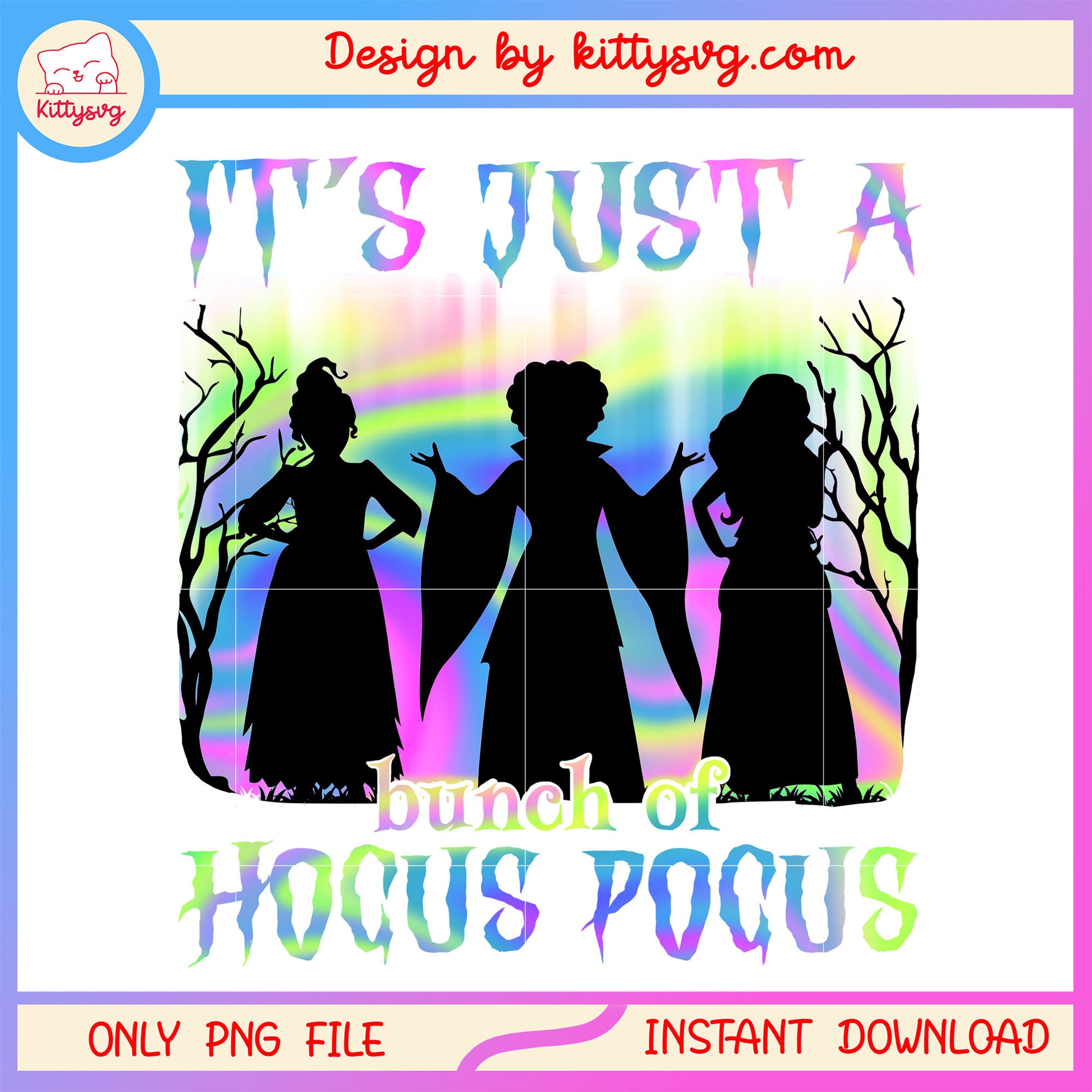 Bunch of hocus pocus colorful halloween design png, trick or treat png, sanderson sisters png