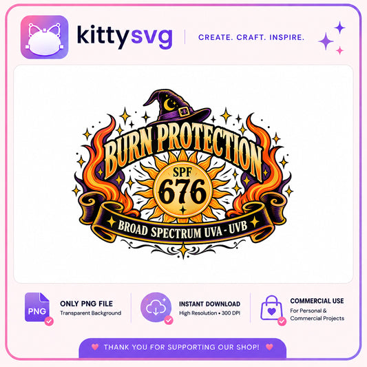 Burn Protection SPF 676 PNG, Witch Halloween PNG, Funny Witch PNG