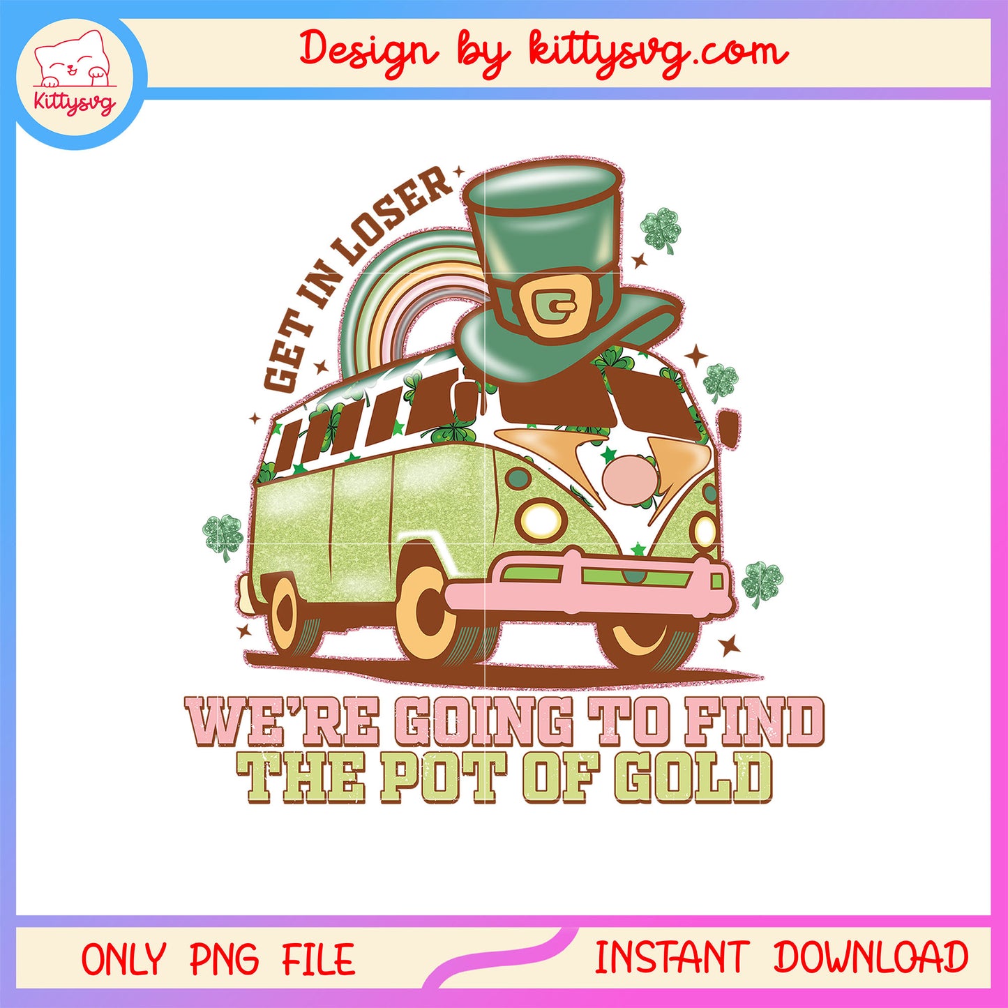 Bus and hat green patrick png, st patrick's day green png