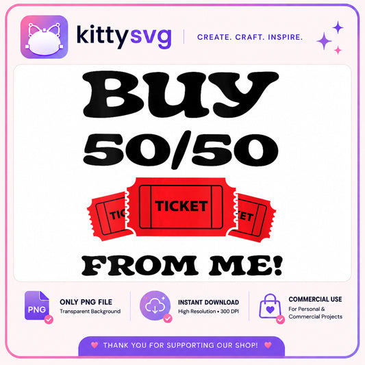 Buy 50 50 Ticket PNG, Raffle Ticket Clipart, Fundraiser PNG