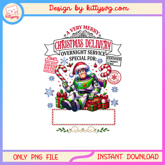 Buzz lightyear very merry christmas delivery png, buzz lightyear png