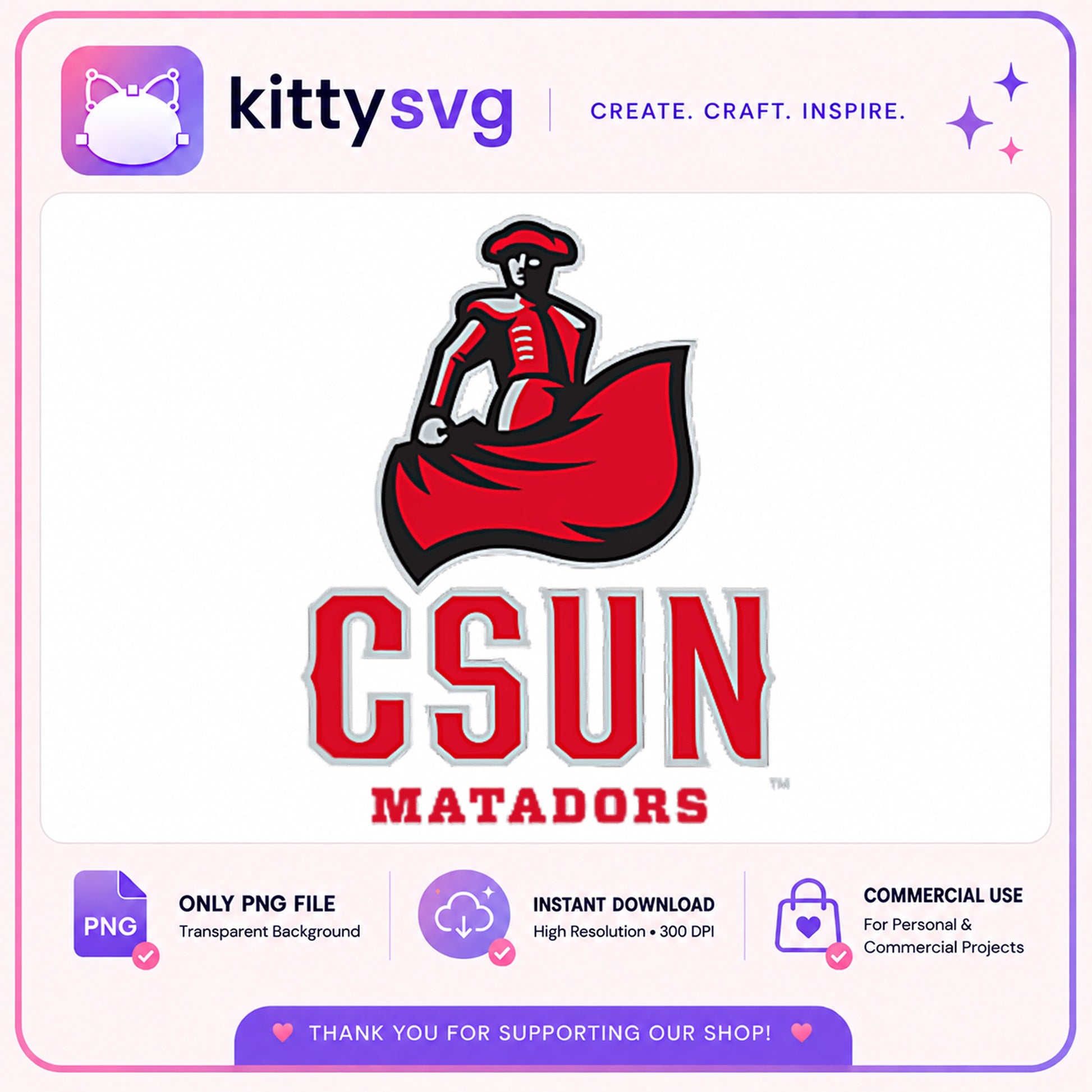 CSUN Matadors PNG, Cal State Northridge Logo, College PNG