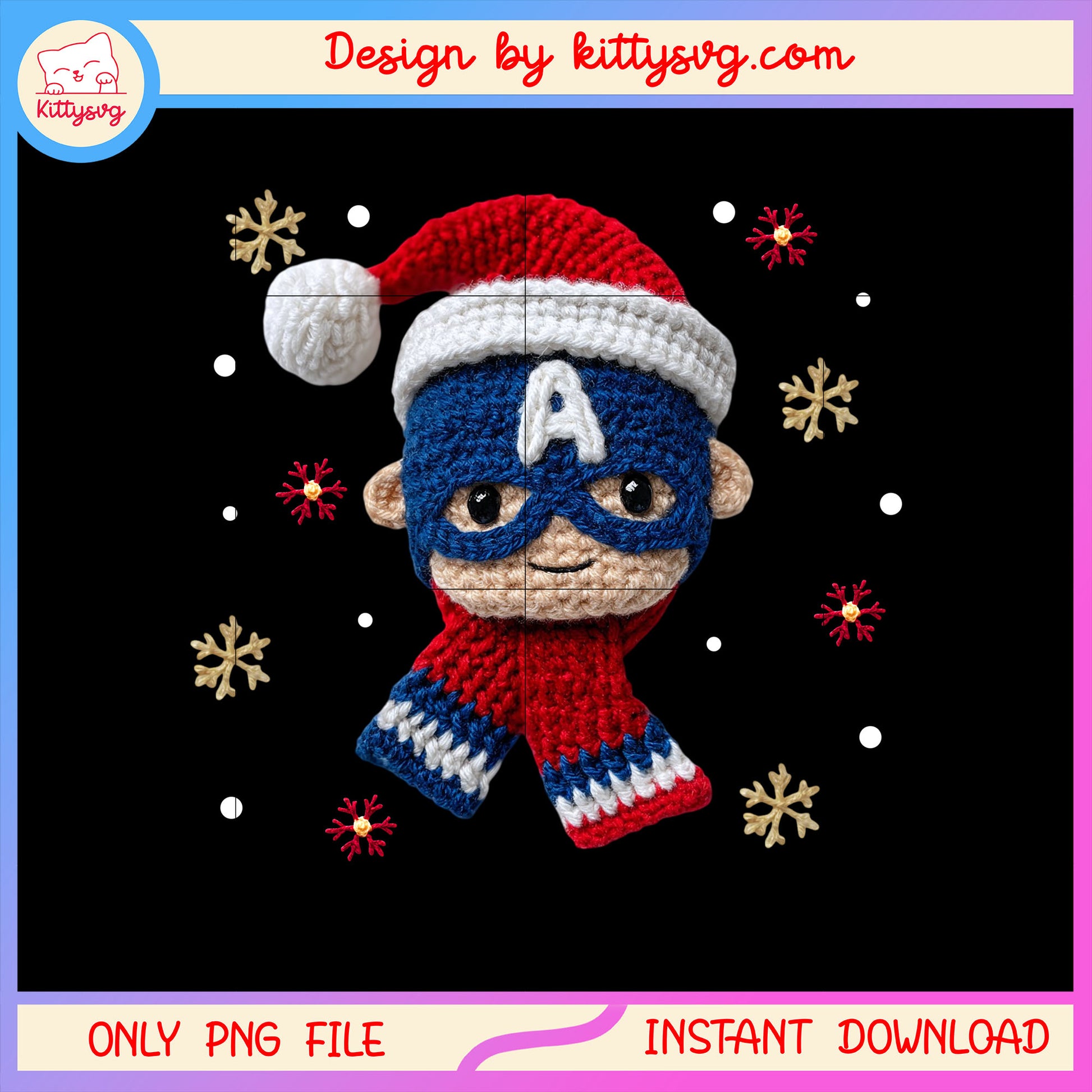 Captain american face christmas patchwork png, captain american png