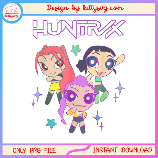 Cartoon drawing huntrix members png, huntix fanart png
