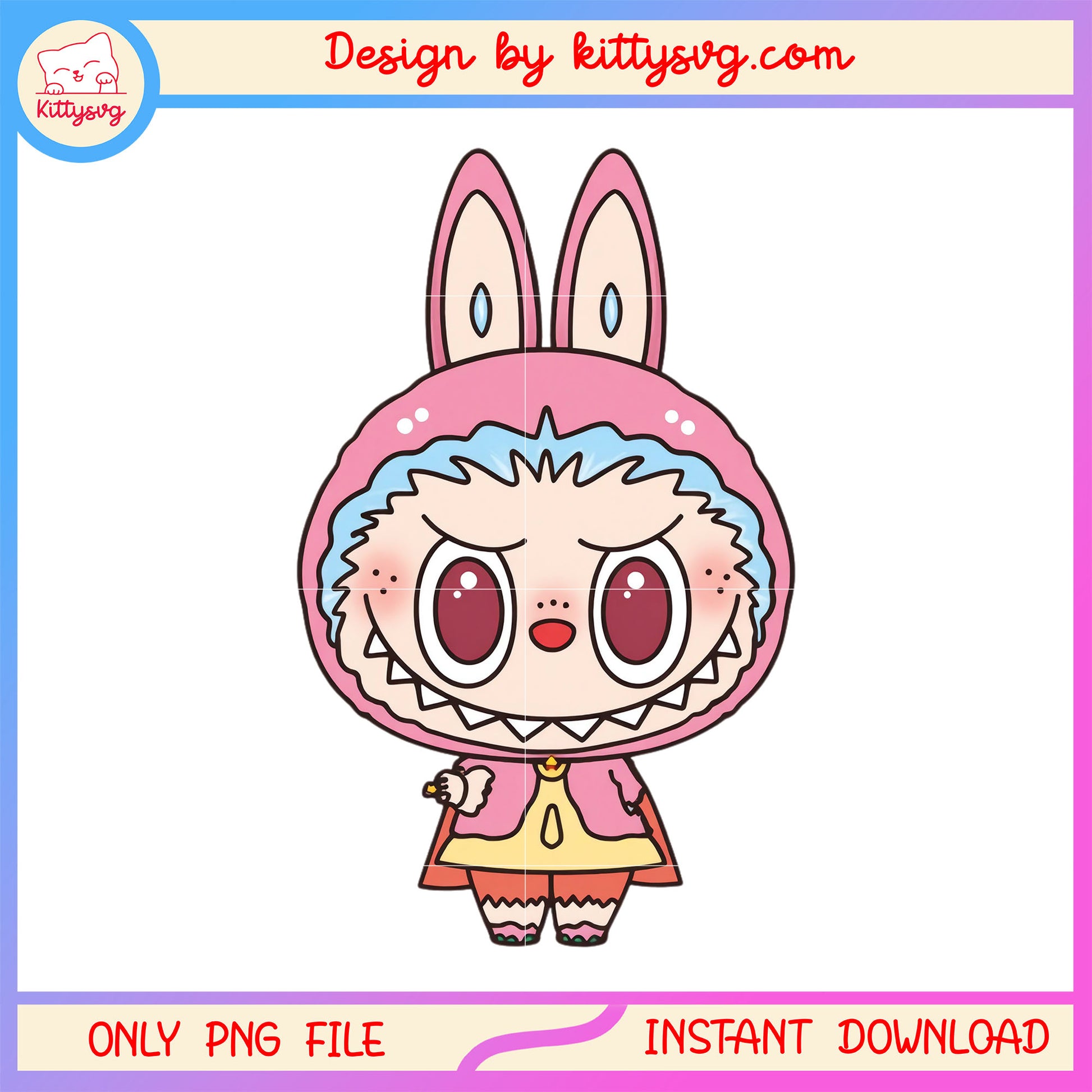 Cartoon labubu cute clothes design png, labubu drawing png