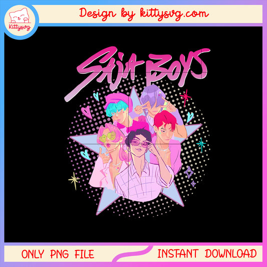 Cartoon saja boys design png, saja boys png, saja boys kpop movie png