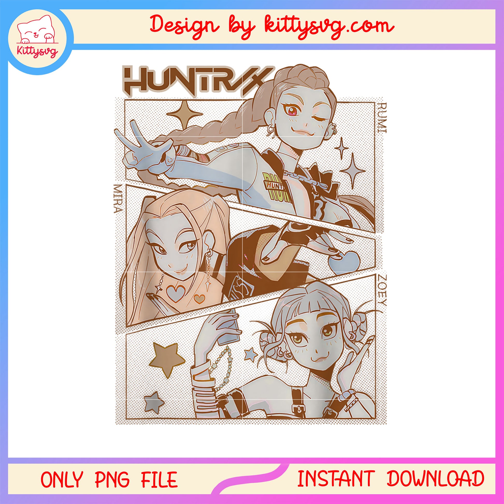 Casts of huntrix design png, huntrix demon hunter png