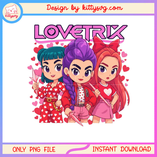 Character chibi love trix valentine png,  kpop demon hunters png