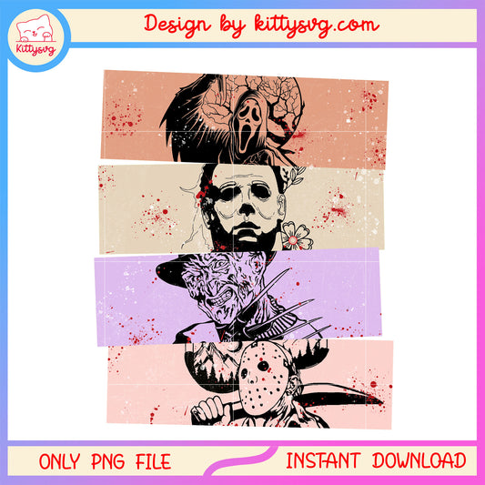 Characters horror drawing collage picture png, horror movies png