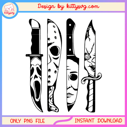 Characters horror knife design png, horror killer characters png