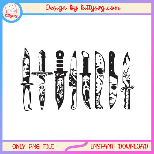 Characters knife design png, horror halloween film png