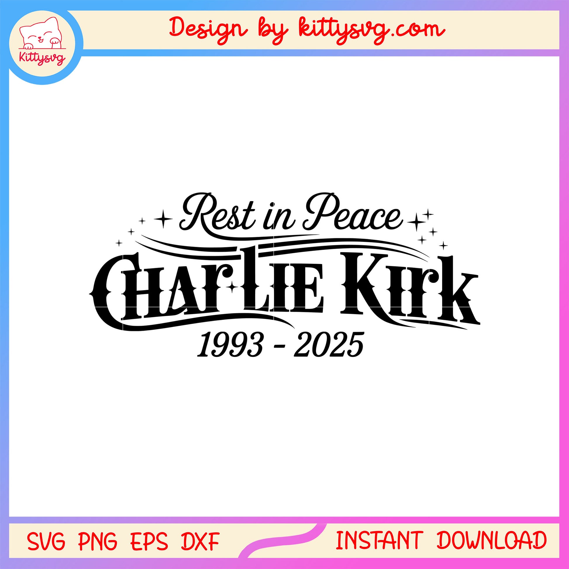 Charlie kirk rest on peace design svg, pray for charlie svg