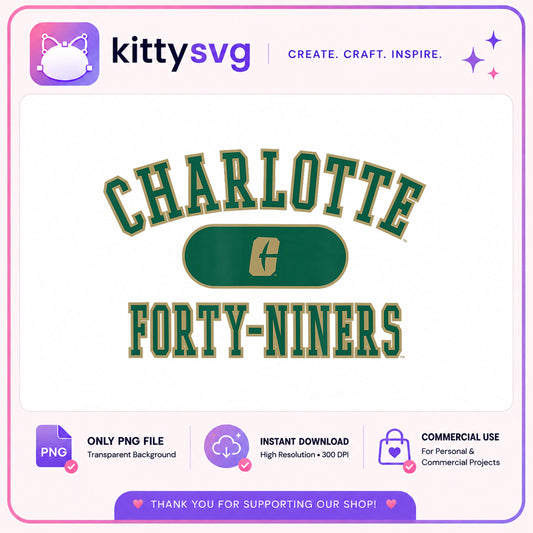 Charlotte Forty-Niners PNG, UNC Charlotte Logo, College PNG