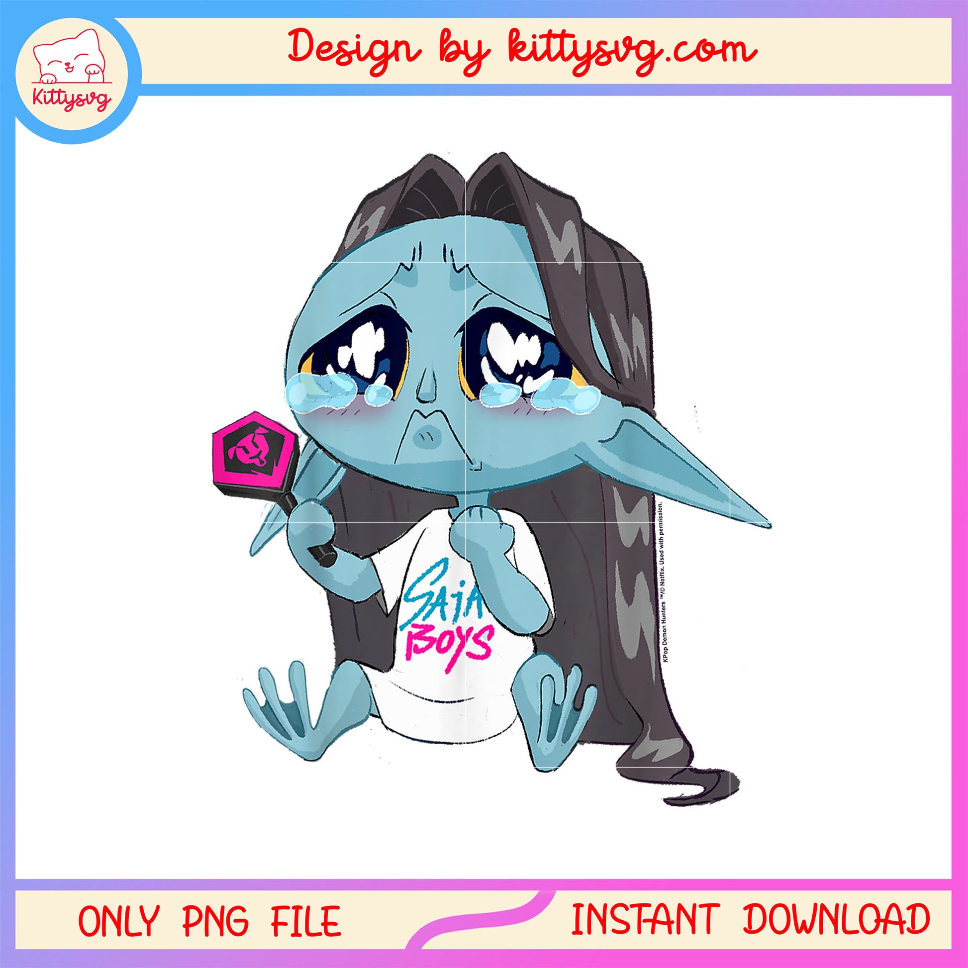 Chibi crying saja boys kpop demon hunters design png, demon form png