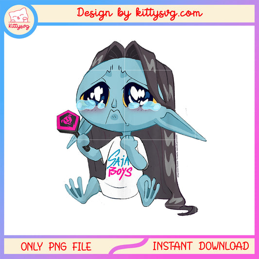 Chibi crying saja boys kpop demon hunters design png, demon form png