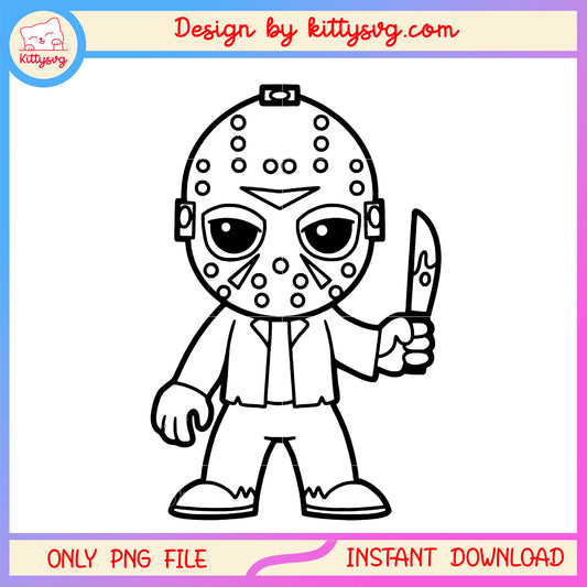 Chibi jason voorhees design png, jason voorhees cartoon character png