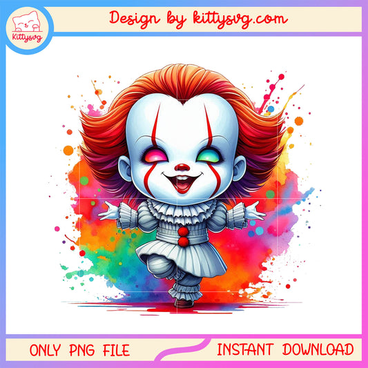 Chibi pennywise halloween design png, halloween design png