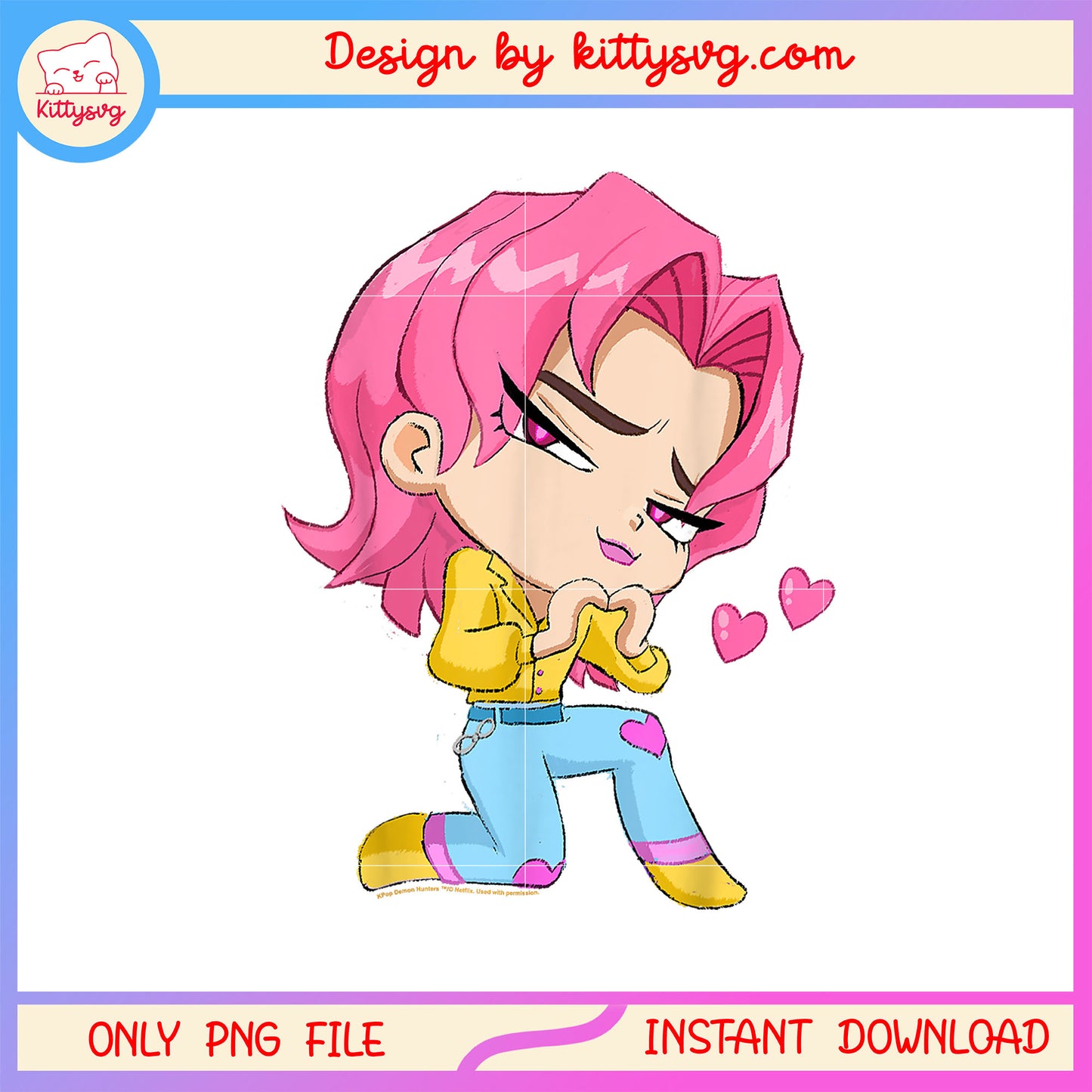 Chibi romance from the saja boys design png, demon hunters saja boys png