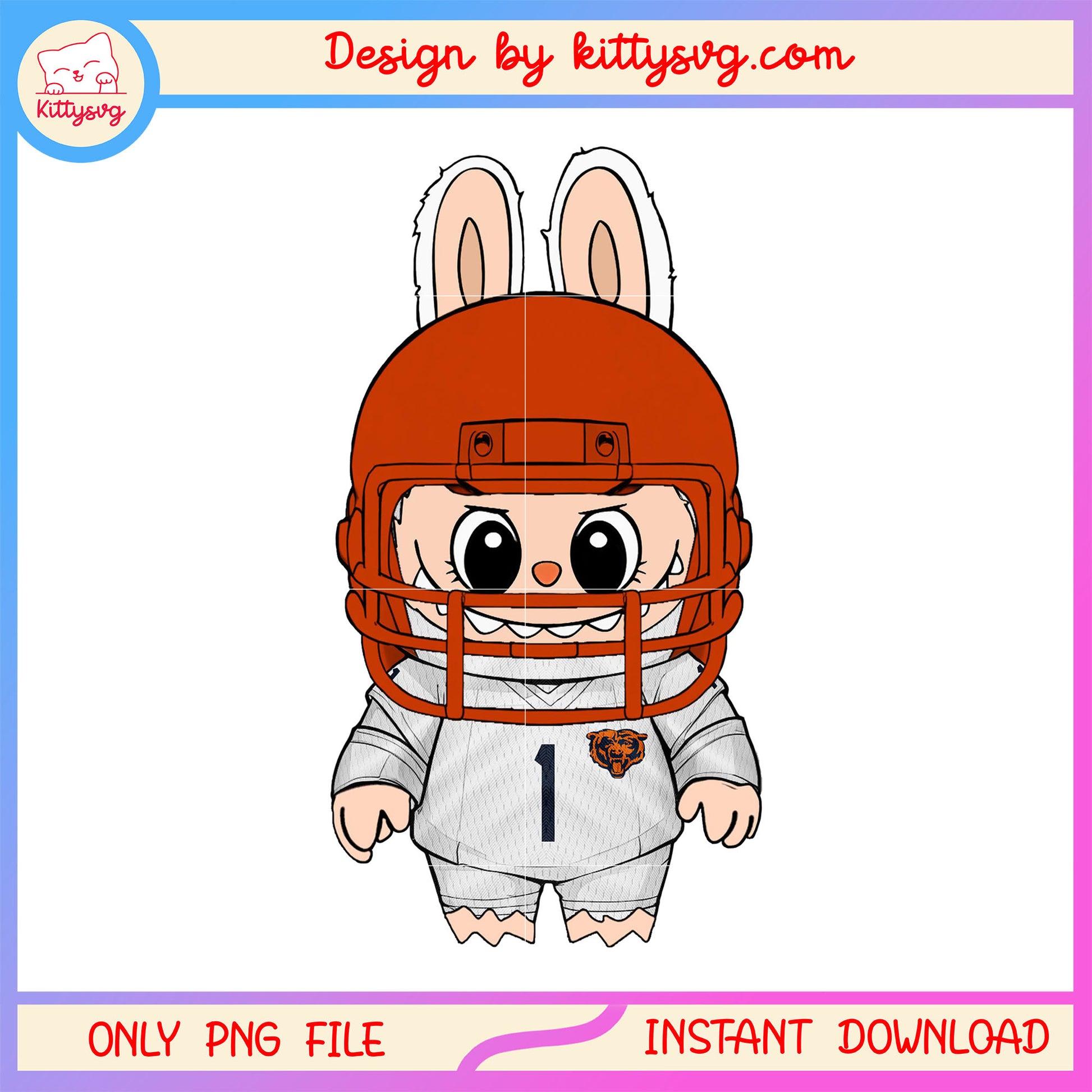 Chicago bears labubu doll clothes design png, chicago bears png