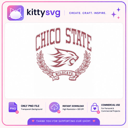 Chico State Wildcats PNG, College Mascot PNG, Wildcat Crest PNG