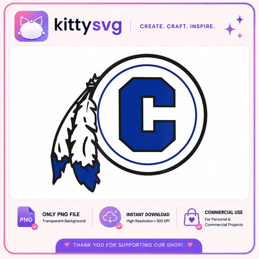 Chiefs Letter C Logo PNG, School Mascot Feathers PNG, Team Spirit PNG
