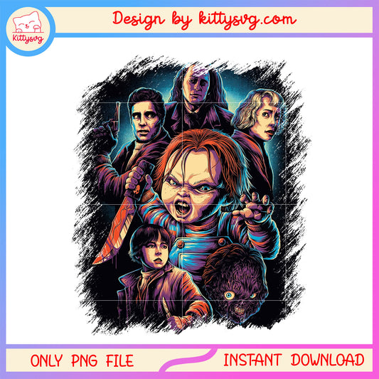 Child's play characters halloween horror movie png, chucky character png