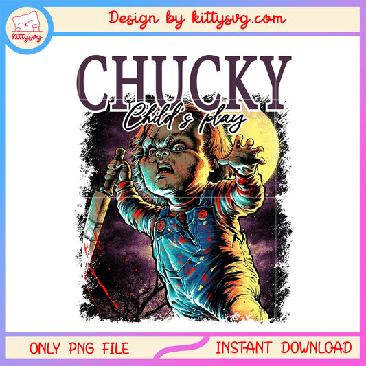Child's play chukcy horror design png, chucky horror film png
