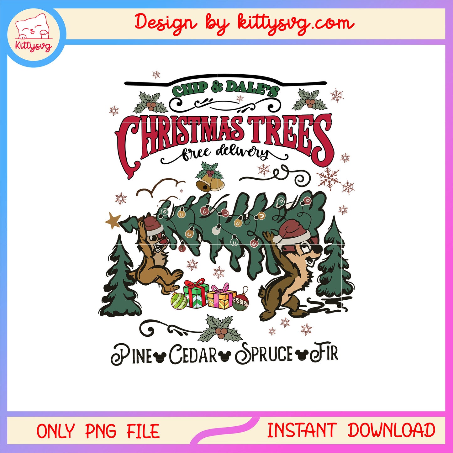 Chip and dale's christmas trees free delivery png, chip dale png