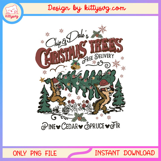 Chip dale disney christmas trees png, chip n dale christmas png