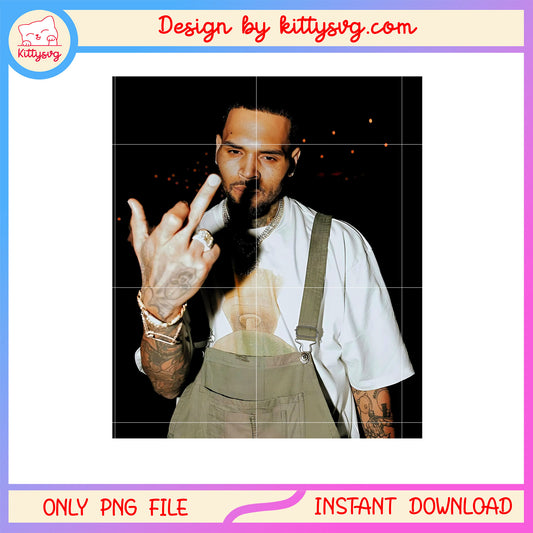 Chris brown middle finger funny design png, 11 11 tour png