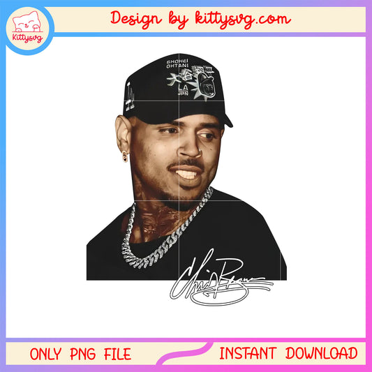 Chris brown portrait vintage design png, breezy bowl xx​ png