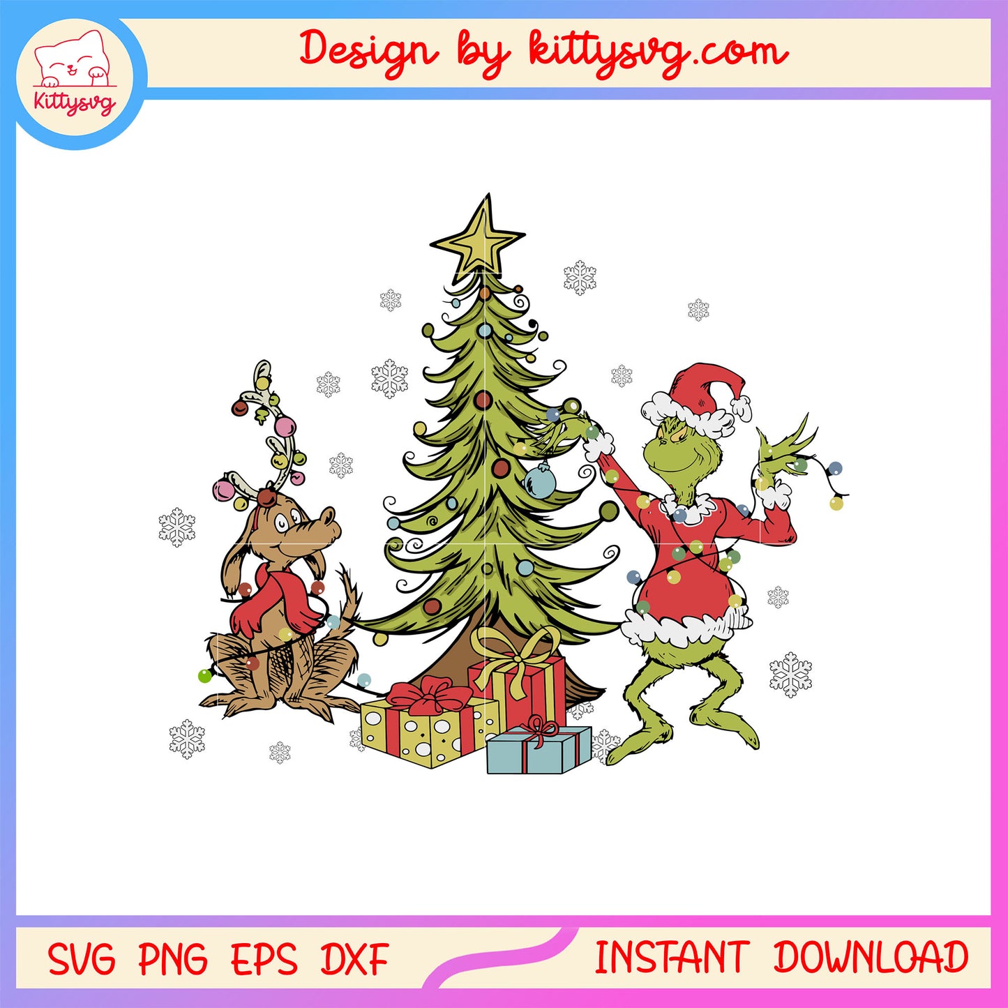 Christma grinch max vintage design svg, grinch christmas tree svg
