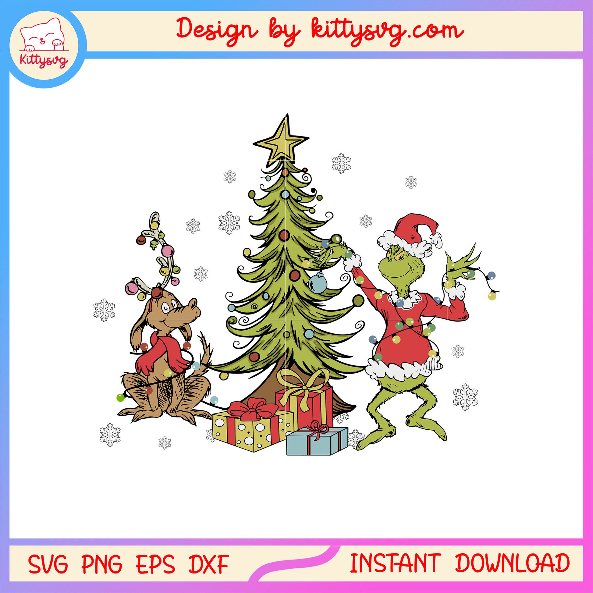 Christma grinch max vintage design svg, grinch christmas tree svg