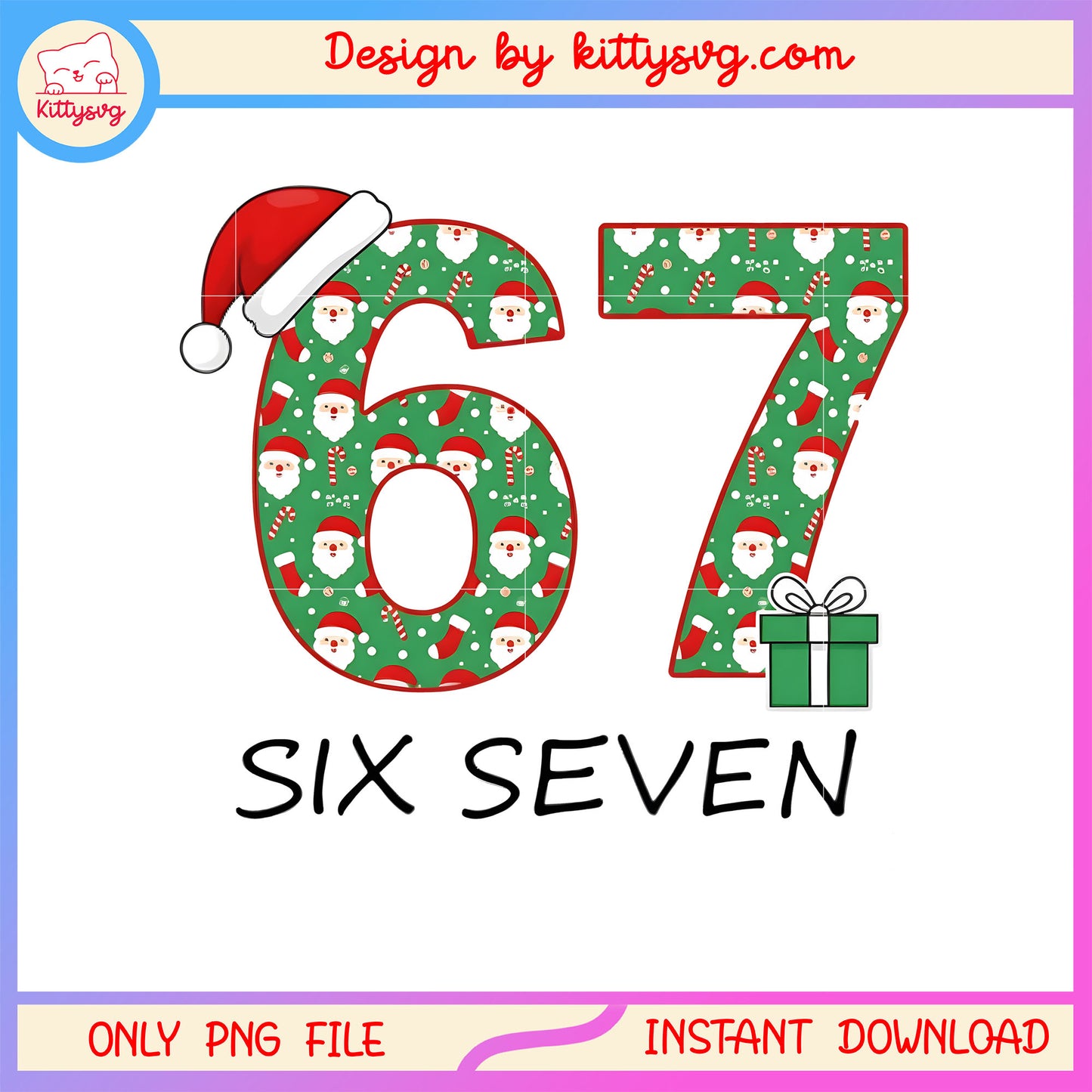 Christmas 67 six seven design png, merry christmas images png