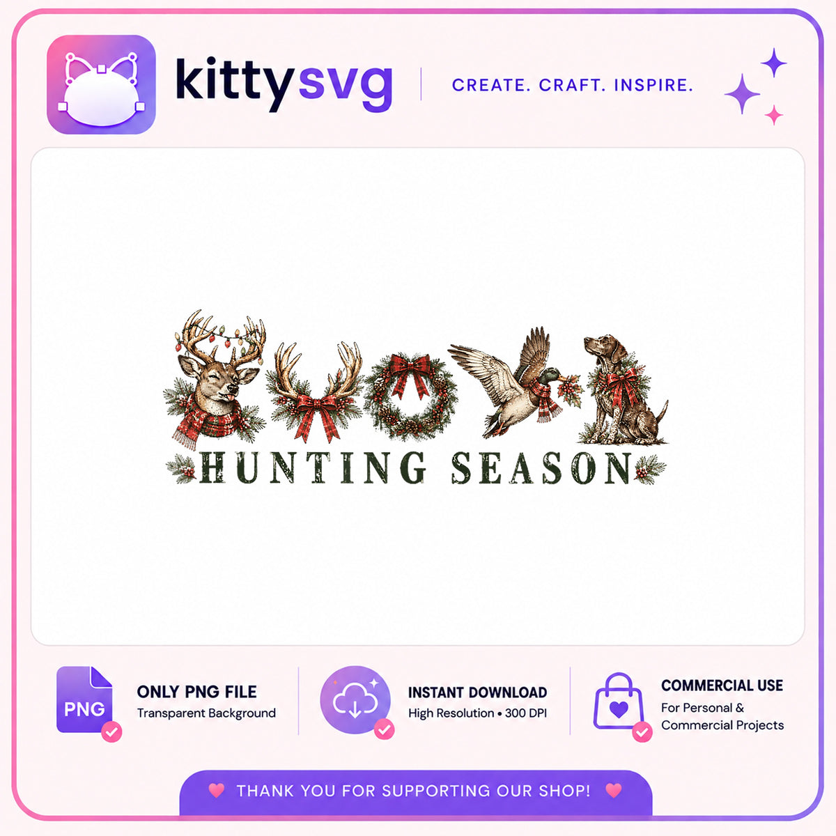 Christmas Hunting Season PNG, Hunter Christmas Shirt PNG, Deer Duck Dog PNG