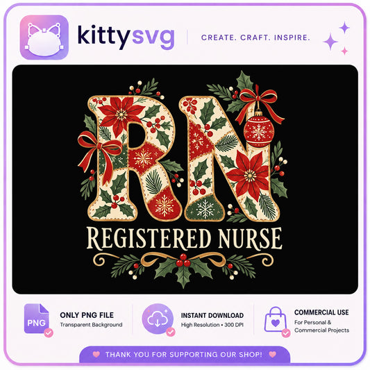 Christmas Registered Nurse PNG, RN Nurse Christmas PNG, Nurse Gift PNG