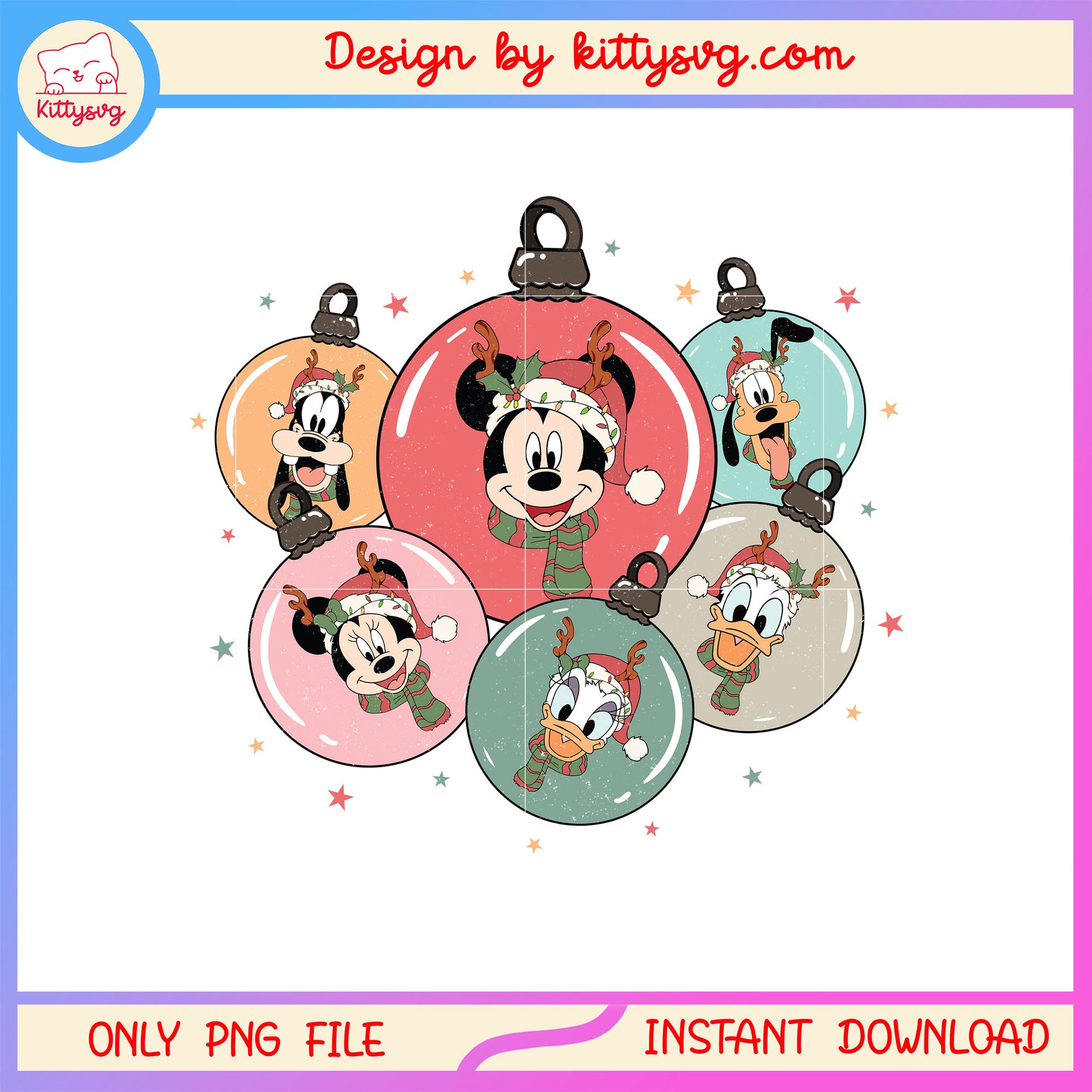 Christmas ball retro mickey friends png, christmas ideas png