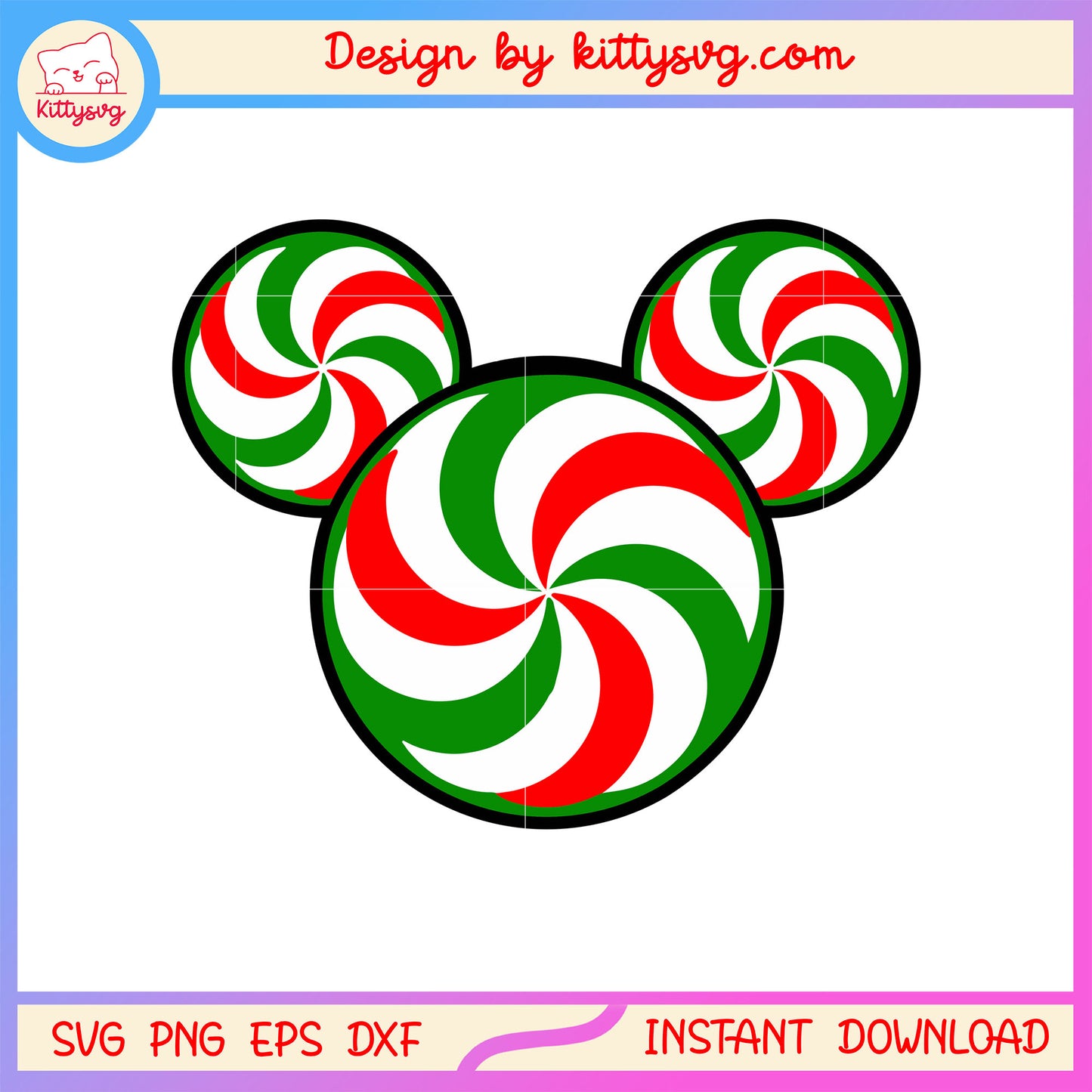 Christmas candy disney mickey face svg, merry christmas pic svg
