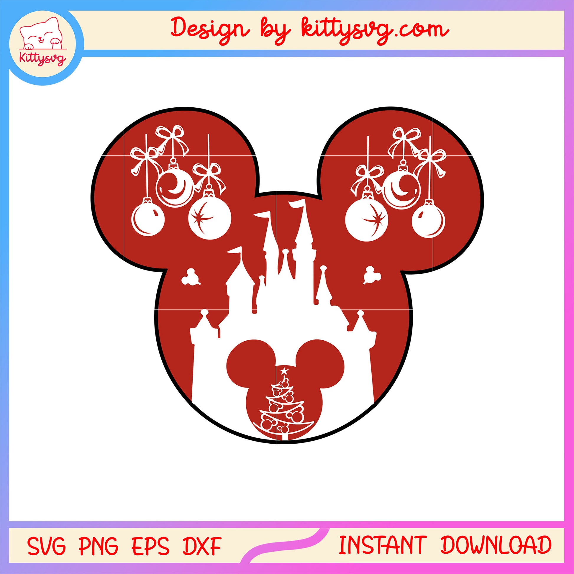 Christmas castle ball disney mickey head svg, funny christmas pics svg