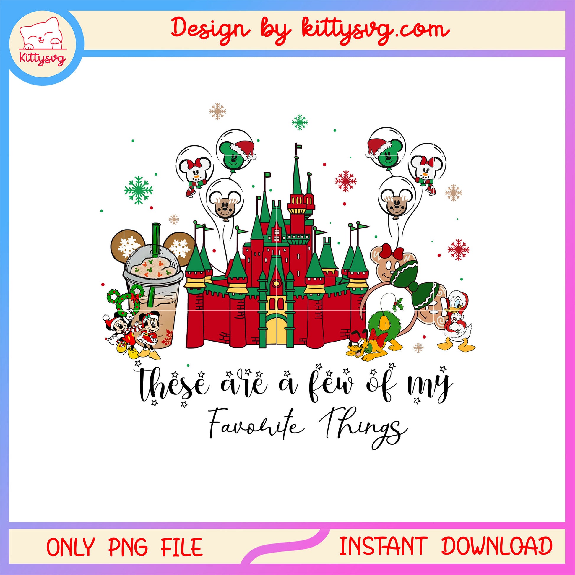 Christmas castle disney few favorite things png, christmas mugs png