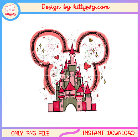 Christmas castle mickey disney ear png, christmas clip art png