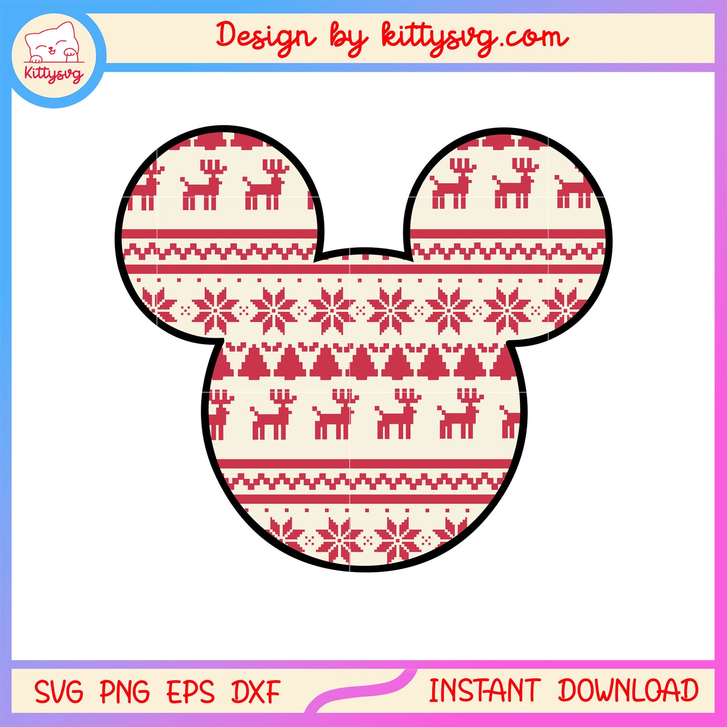 Christmas decor disney mickey head svg, vintage christmas pics svg
