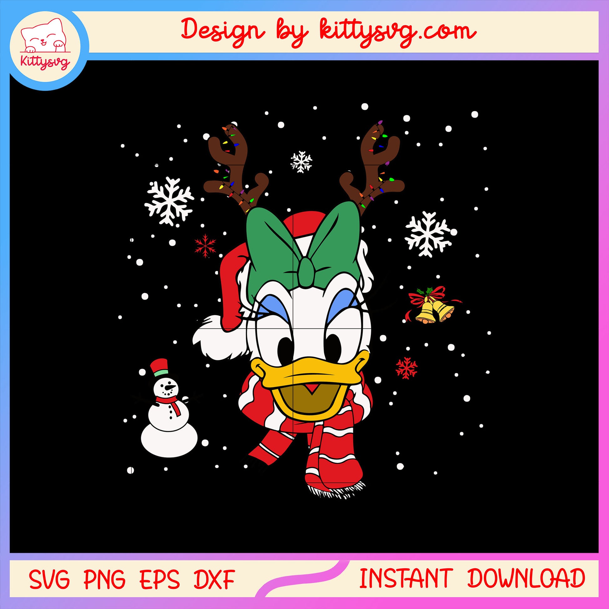 Christmas disney daisy coquette cozy svg, daisy duck svg