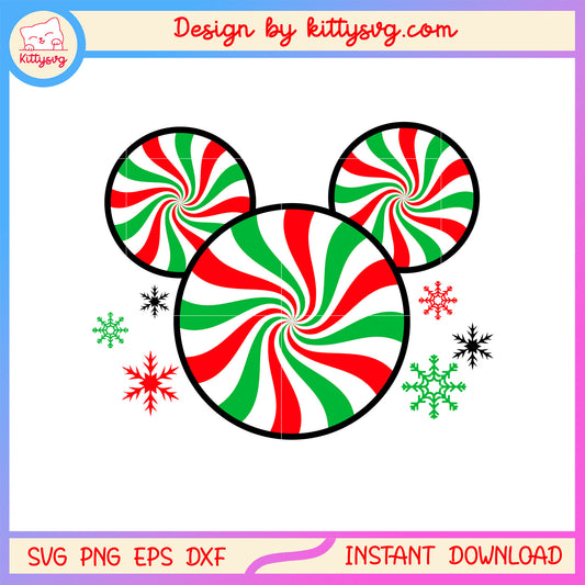 Christmas disney mickey candy cane design svg, x-mas svg