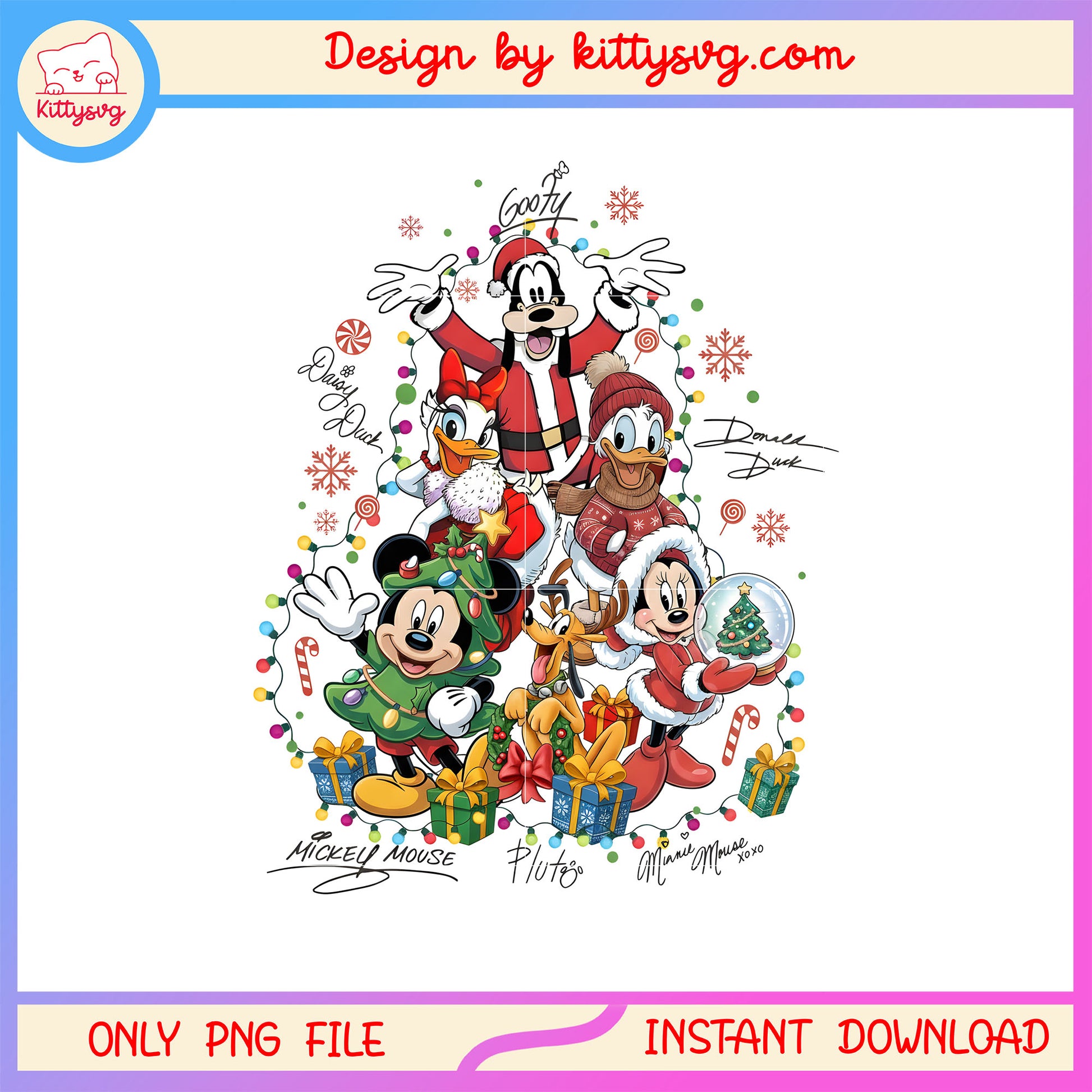 Christmas disney mickey cartoon design png, disney christmas png